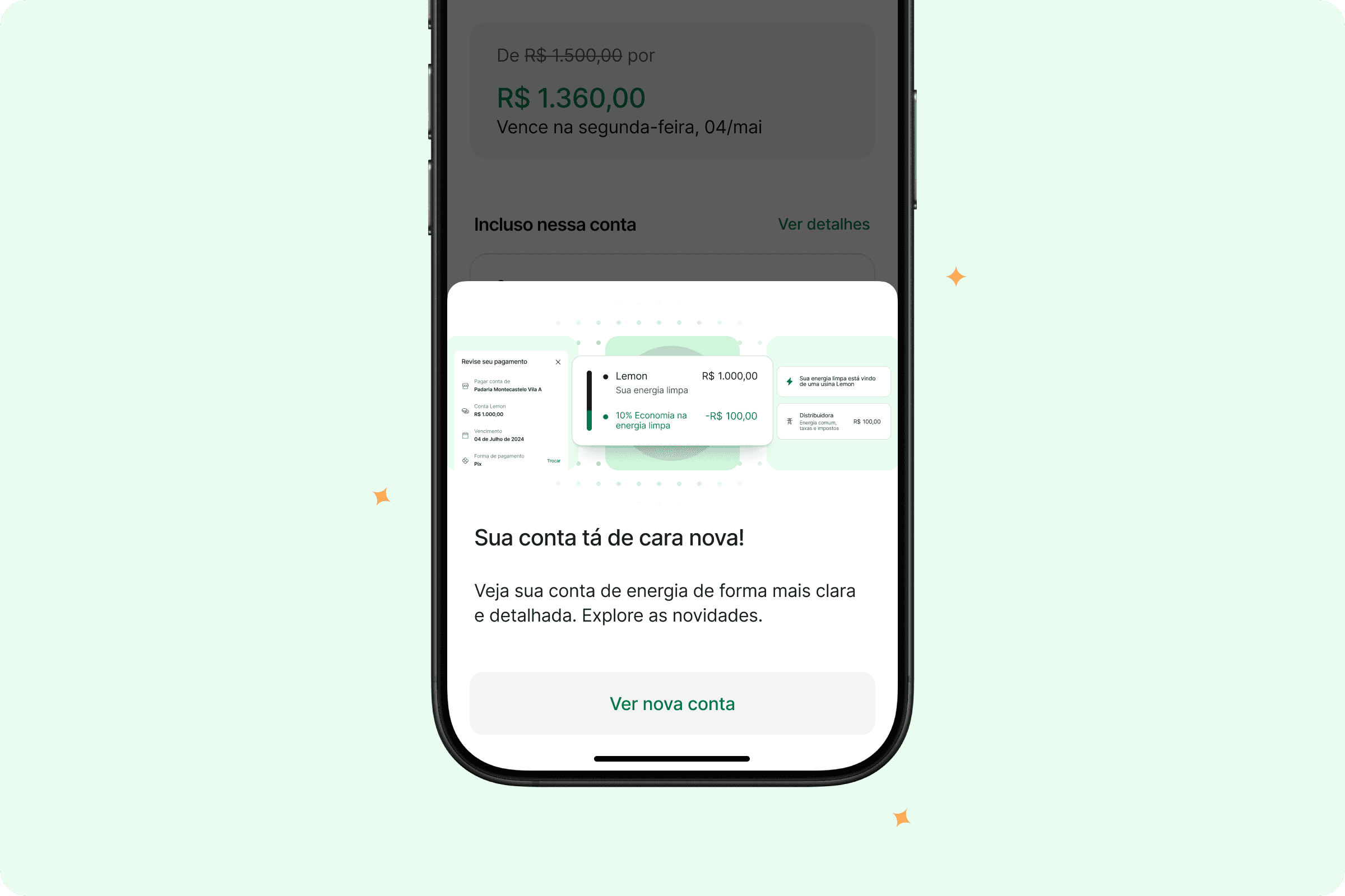 Onboarding sheet announcing the redesigned account